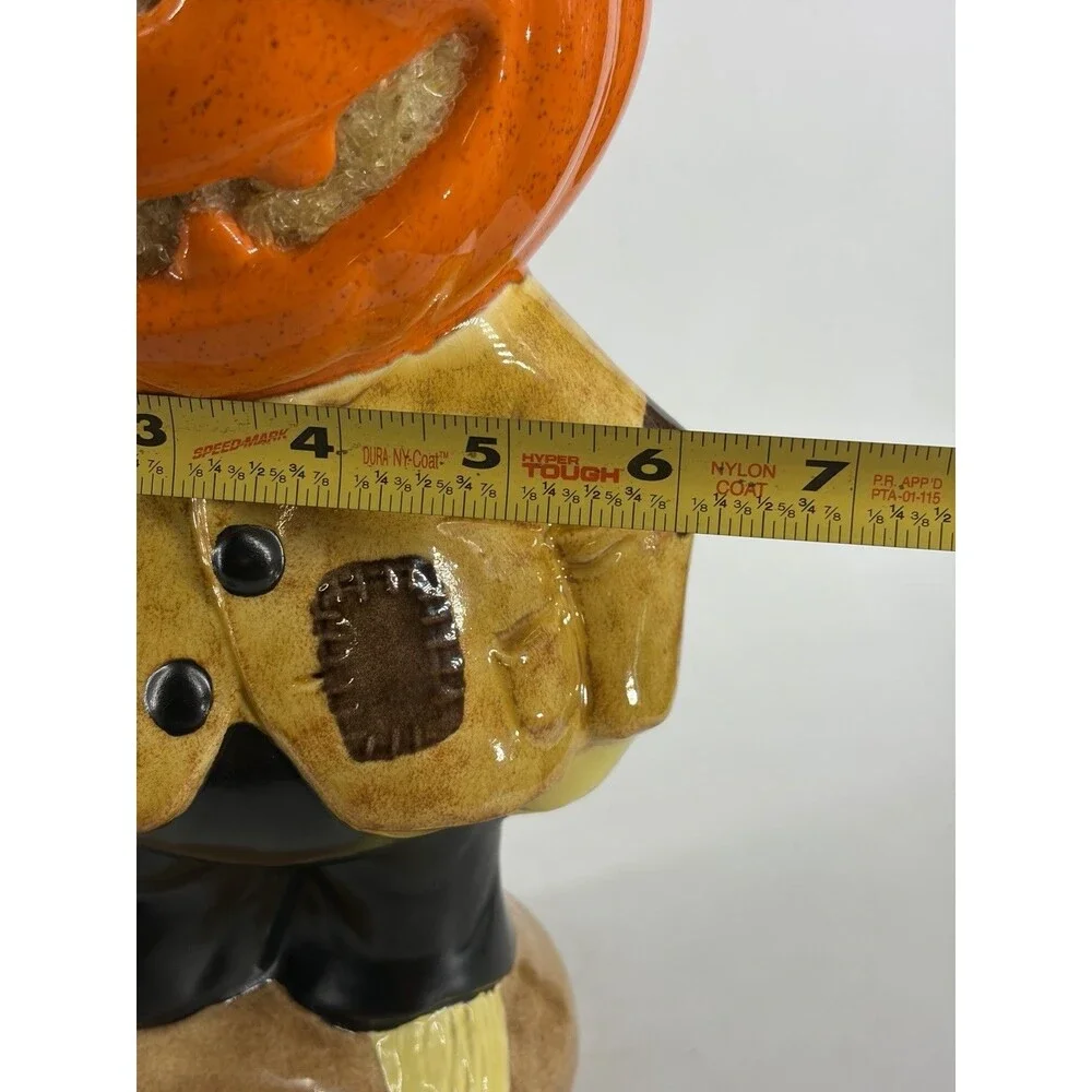 Vintage Yozie Ceramic Orange Pumpkin Head Halloween Light